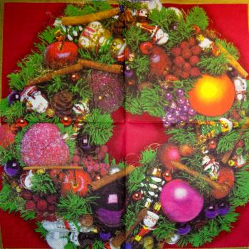 198 Weihnachten Blumen - 3-lagig